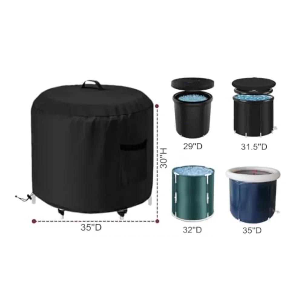 Portable Ice Bath Tub Cover Fit Most Portable Ice Bath Tubs 35*35*30inch 600D Oxford Dustproof For Cold Plunge Tub Protect Cover