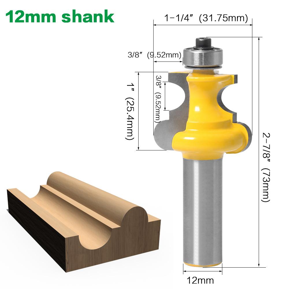 1/2 Handle Positive Half Multi-Arc Knife Woodworking Milling Cutter Line Cutter Foot Line Cutter Engraving Machine Cutter Head Cabinet Line Cutter