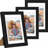 Conjunto de 3 Molduras para Fotos 4x6, Exiba Fotos 3.5x5 com Passe-partout ou 4x6 sem Passe-partout para Montagem na Parede ou Mesa, Molduras para Fotos para