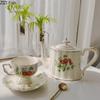 Evropská retro sada šálků a podšálků na kávu Odpolední čaj Kávová konvice Dezertní talíř Sada na pití Domácí čajová sada Kancelářský keramický hrnek