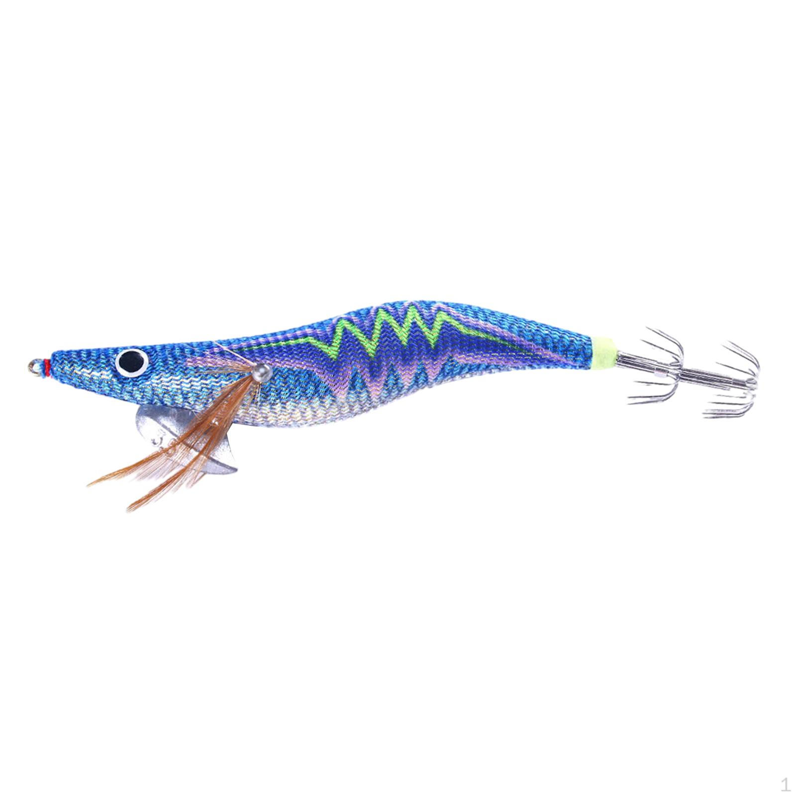 

Luminous Squid Jig Hooks Lifelike Lures Fishing Baits Blue