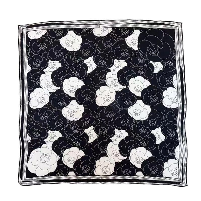 NINA SOLOR Lightweight Camellia Silk Scarf