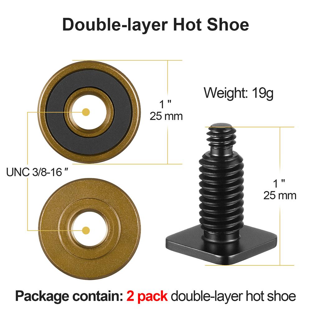 Camera Hot Shoe Mount Adapter to 1/4"-20 Flash 3/8 Cold Shoe for DSLR Mirrorless Camera Cage Rig Smartphone Extension Accessory