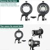 Godox S2 Flash Holder Bracket S-type Bowens Mount Lamp Holder Handheld for Godox Flash Light Snoot Softbox Beauty Dish Honeycomb