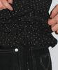 RONRON Frill Shirring Sleeveless Black Dot