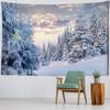Snow Scenery Tapestry Wall Hanging Small Fresh Bohemian Table Mat Living Room Decorated With Polyester Background Cloth
