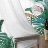 Tropical Leaves On White Background Tulle Curtains For Living Room Decoration Modern Veil Chiffon Curtains Bedroom Sheer Voile