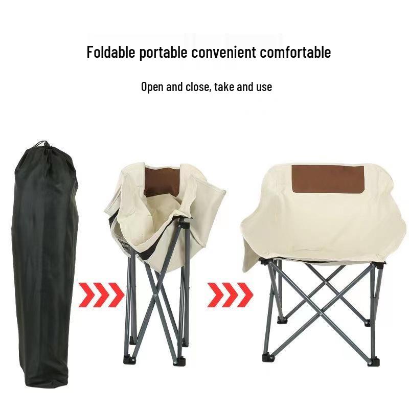 Portable Folding Camping Chair with Storage for Outdoor Beach and Fishing