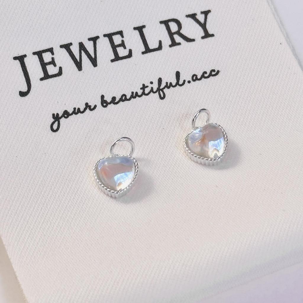 S925 Sterling Silver Iridescent Gradient Heart Charm for DIY Jewelry: Necklaces, Bracelets, and Foot Ornaments.