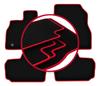 Velours-Fußmatten mit rotem Rand für: Nissan Leaf I Schrägheck (2010-2017)