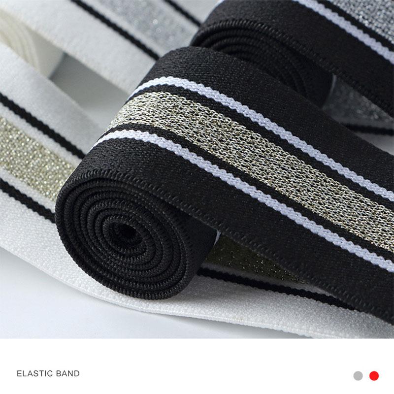 Bande elastiche a righe da 1/3/5 metri Spesse Alta Elasticità Maglia Elastica per Fai da Te Cintura Gonna Accessori da Cucito 40mm