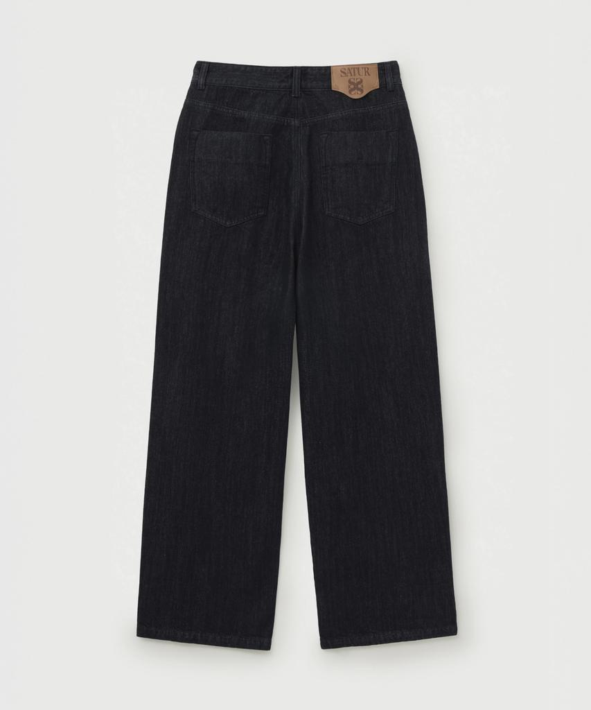 Seteo Wide Curved Denim Pants Indigo