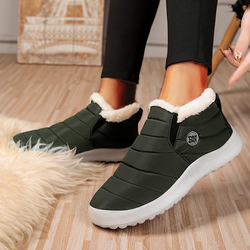Unisex Winter Boots SlipOn New Flat Women's Snow Women Shoes Slip Solid Waterproof Ankle Botas Mujer Warm Protection for Cold Weather Conditions