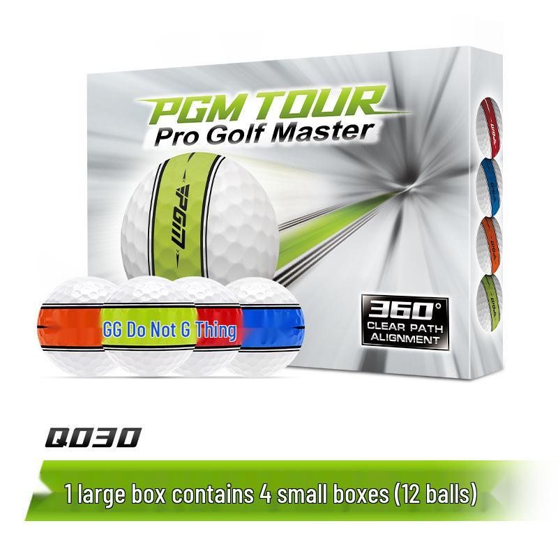 PGM 360° Trajectory Golf Ball with Putter Aiming Line - New Colored TPU Box
