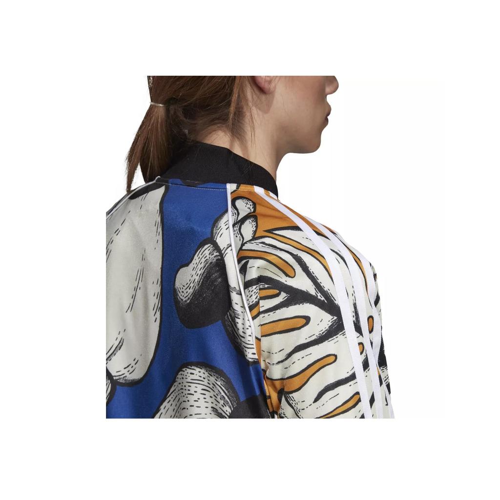 adidas Originals Superstar Mode Druck Sportlich Lässig Reißverschlussjacke Damen Jacke Blau Weiß Gelb DH3053