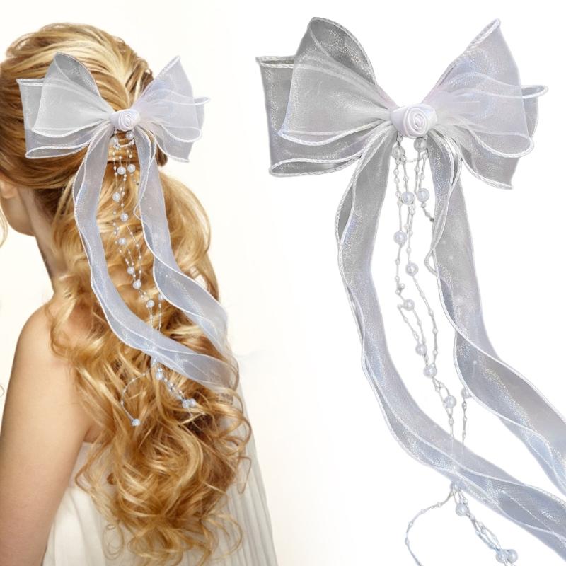Glinting Bowknot Hair Jewelry Queen Headdress Hair Tie for Pageant Proms Bridal Wedding Bridal Wedding Headwear