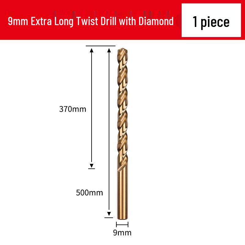 Cobalt Extra-Long High-Strength Alloy Twist Drill Bit for Stainless Steel and Woodworking