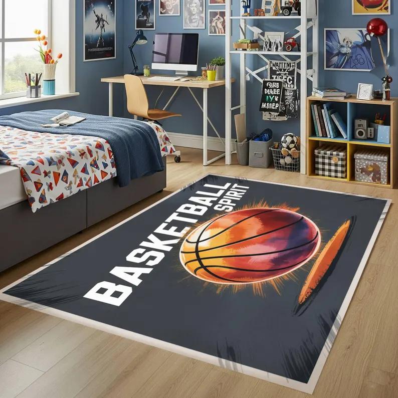 Covor Mat Covoraș Tematic Fotbal Baschet Decor Casă Model Sportiv Covor Moale Podea Cameră Copii Sufragerie Cameră de Joacă