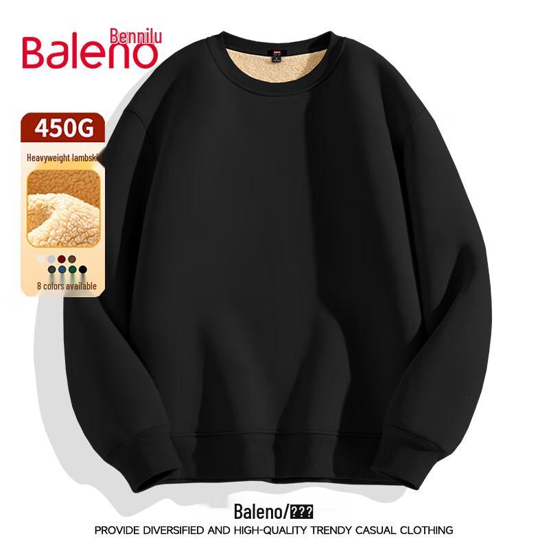 Baleno Men's Lamb Wool Fleece Round Neck Sweatshirt