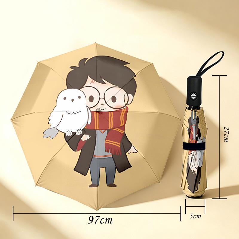 Harry Potter Hedwig 8 Ribs 3Fold Black Glue Uv Protection Umbrella Sun Protection Rainproof Compact Folding Umbrella For Travel Daily Use C9241972