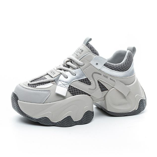 Fashion 6CM New Fashion Summer Woman Casual Shoes Sneakers For Women Platform Shoes Female Lace up Tennis Shoes chunky sneakers