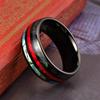 Fashion 8mm Stainless Steel Rings For Men Inlay Red Opal And Abalone Shell Ring Men Wedding Engagement Jewelry Anniversary Gifts