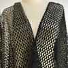 Metallic Interwoven Mesh Knitted Fabric Gray Gold 3D Textured Material for Fashion Designer Blouse Sweater Shawl Clothing Sewing