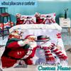 Custom Name 3PCS Santa Snowman Friendship Bedding Set,Including  Duvet Cover And 2pcs Pillowcases Perfect for Bedroom,Dormitory,Fan Christmas Gift