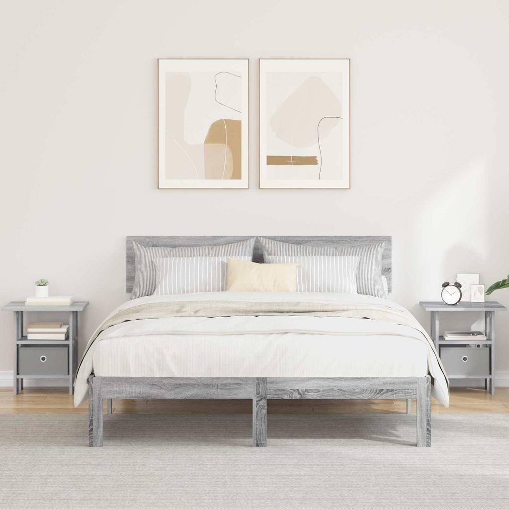 Nightstand 2 pcs Grey Sonoma 41 x 40 x 45 cm Particleboard