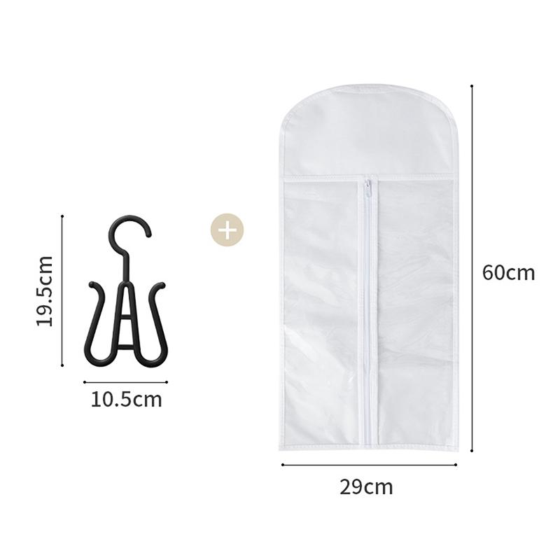 Oppbevaringspose for lange løshår Ikke-vevd Støvtett Parykkbæreposer Med Krok For Hjemmeorganisator Parykkpakkepose