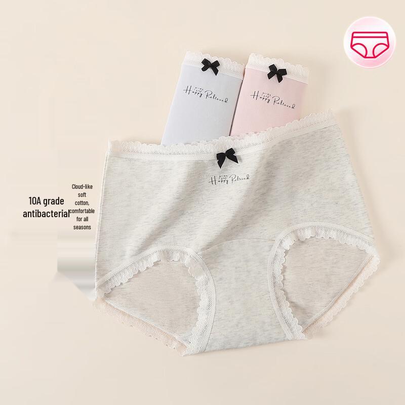 

Fenteng Women s Cloud Cotton Antibacterial Lace Underwear 3-Pack L