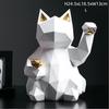 Lucky Cat Resin Figurine – Feng Shui Maneki Neko Desktop Decoration for Home & Office