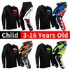 Set echipament motocross pentru copii Kituri Tricou Pantaloni Tineret copil verde Motocicletă negru 3 4 5 6 7 8 9 10 ani Costum off-road albastru portocaliu Enduro cross băiat fată