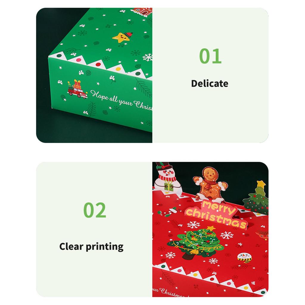 24Pcs 3D Christmas Cookie Storage Case Handmade Gift Boxes for Holiday Treats Decorative Biscuits Packaging Box