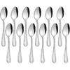 HaWare 12-Pieces Teaspoons, Stainless Steel 7.1 Inches Pearled Edge Small Spoons, Classic Elegant Design, Mirror Polished, Dishwasher Safe