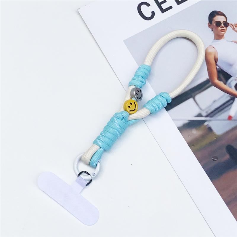 Smiling Face Short Wrist Strap Mobile Phone Hanging Rope Cute Keychain Bag Hanging Lanyard Gift Wristband Hand-held Chain Polyester / Nylon
