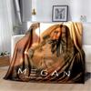 2023 M3GAN Horror Movie Throw Blanket Mysterious Character Soft Plush Fleece Lightweight Couch Bed Funny Halloween Friend Gift