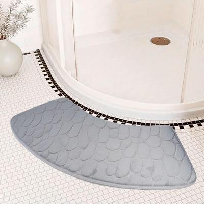 Curved Bath Mat Corner Bath Mat Non-slip Bath Mat Absorbent Washable Suitable For Shower Room And Laundry Room