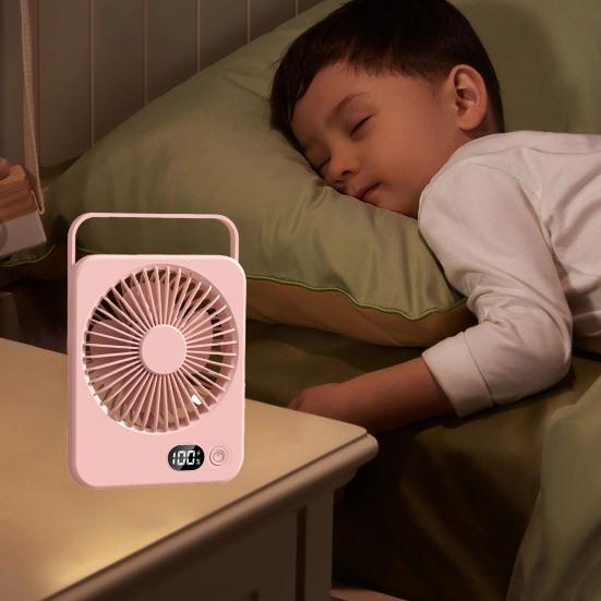Přenosný stolní ventilátor dobíjecí 1200mAh bateriový stojací ventilátor s digitálním displejem Mimořádně tichý skládací stolní ventilátor 5 nastavitelných rychlostí