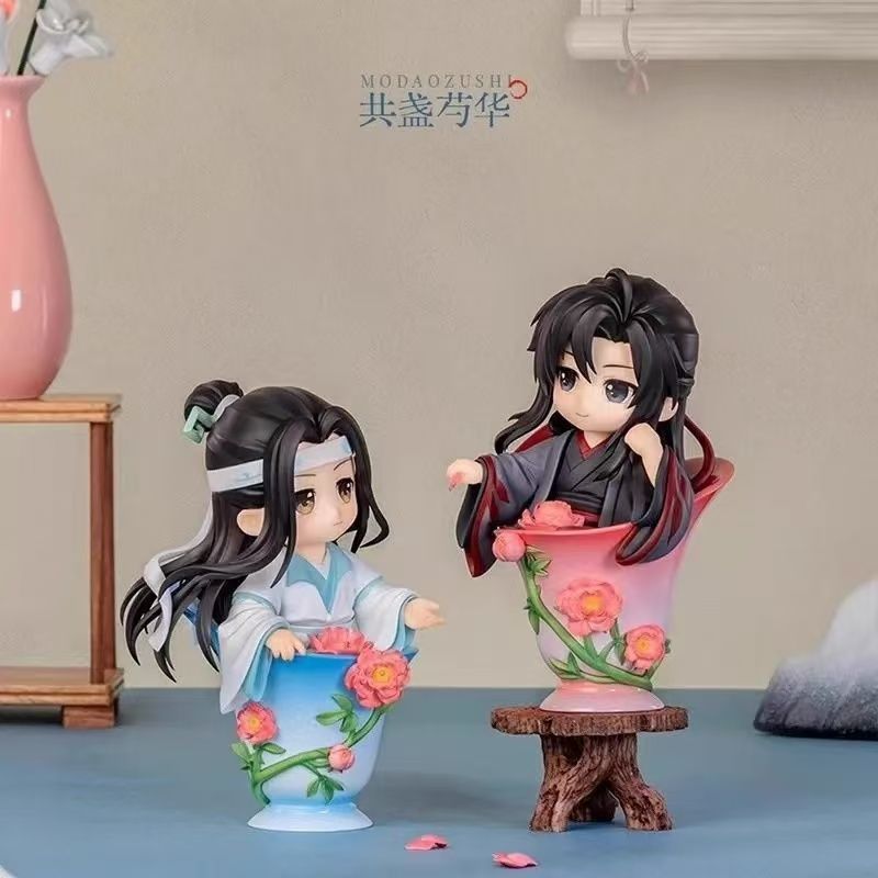 Genuine Mo Dao Zu Shi Porcelain Bloom Rhythm Series Blind Box Cute Wei Wuxian Lan Wangji Figurine Mystery Box Anime Gifts Toys