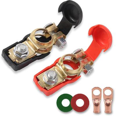 NTNEV Universal Negative & Positive Car Battery Terminal Connector Classification Kit, Pure Copper Battery Terminal With Plastic Cover, Durable &