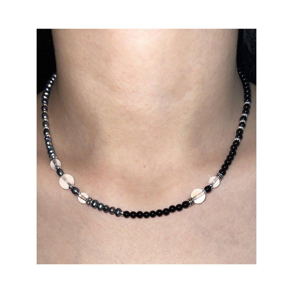 Half Gemstone Necklace