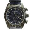 Used Versace Versace VERSACE WR5ATM Chronograph Quartz Watch Navy Blue Dial Leather Band Navy Navy Black /BB