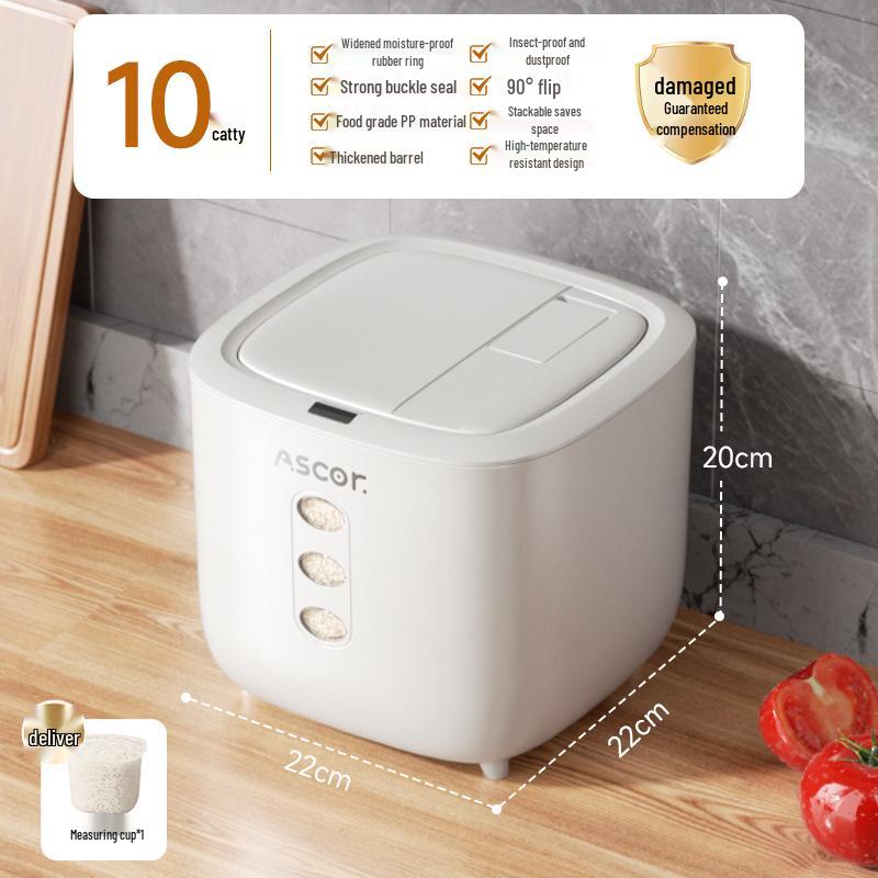 2026 Model Sealed Food-Grade Storage Bucket: Insect & Moisture-Proof Container for Rice, Flour & Pet Food.