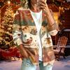 Women's Casual Christmas Print Long Sleeve Jacket for Fall Winter Holiday Wear
