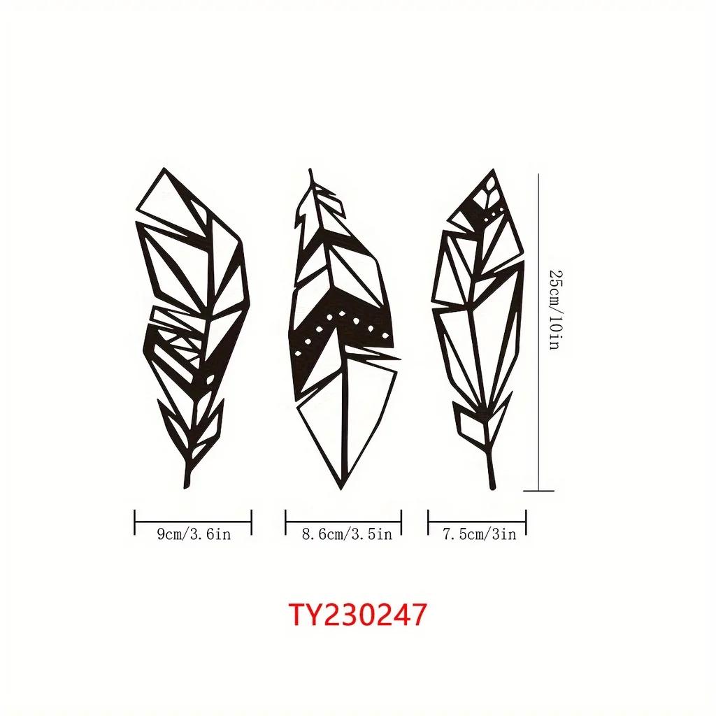 3pcs Animula Three Leaves Wall Decoration – Elegant Wall Hanging Art for Room and Home, Perfect for Holiday and Festival Decor