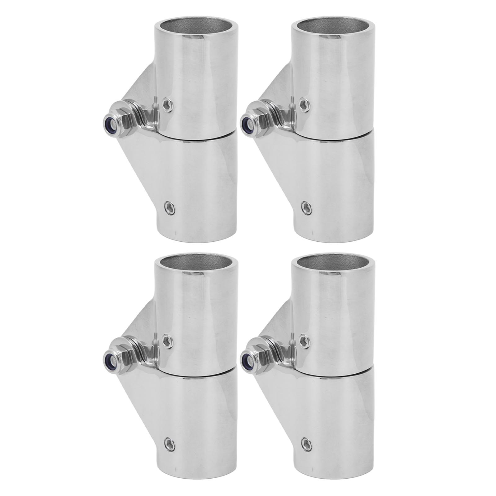 4Pcs Swivel Pipe Connector 25MM Stainless Steel Rugged Stable Boat Pipe Connector for Marine Yachts Inflatable Yachts