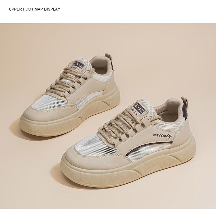 Summer Women's Breathable Mesh Sneakers: Versatile Korean Style Thick-Soled Casual White Shoes