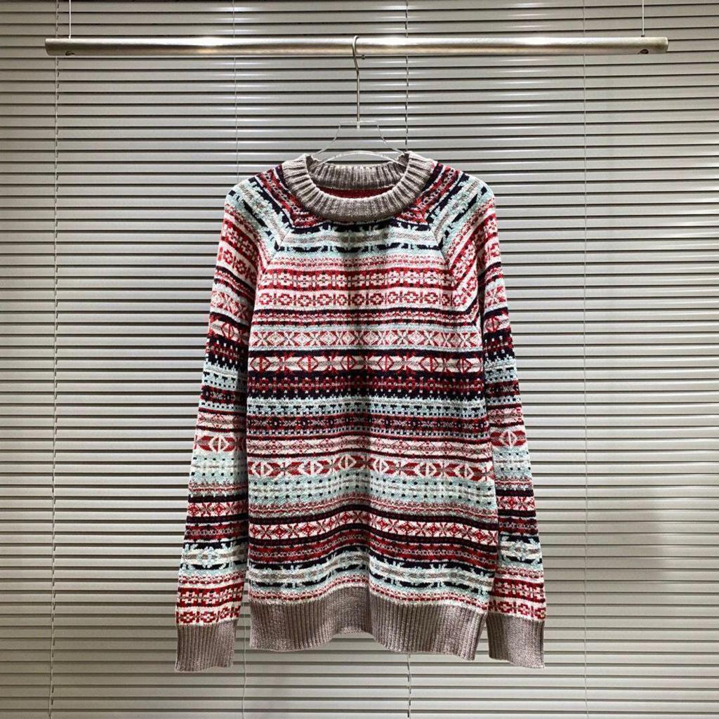 Unisex-Strickpullover mit Rundhalsausschnitt und Allover-Logo (Modelljahr 2025) – Lockere Passform, lässiger Stil