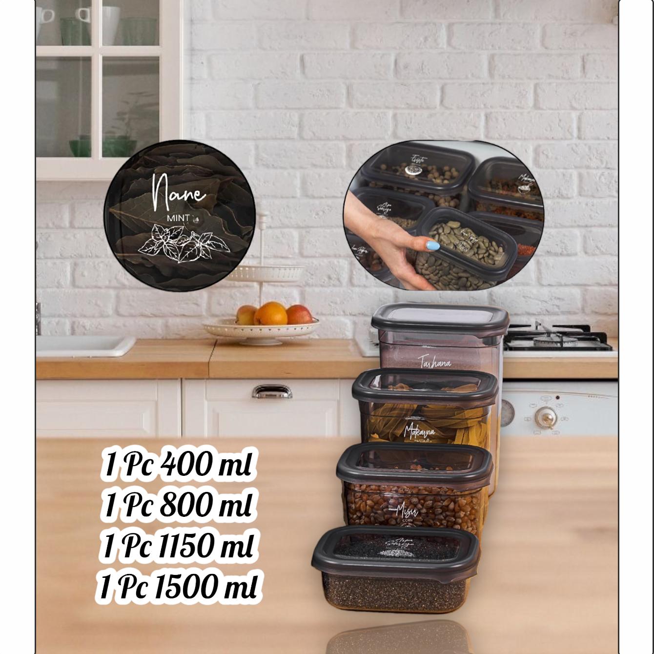 

Набор из 20/16/12/8/4 прямоугольных контейнеров для хранения пищевых продуктов с герметичной крышкой 1500 мл 1150 мл 800 мл 400 мл Антрацит